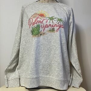 💐 Old Navy Palm Springs Graphic Sweatshirt Sz XL Grey